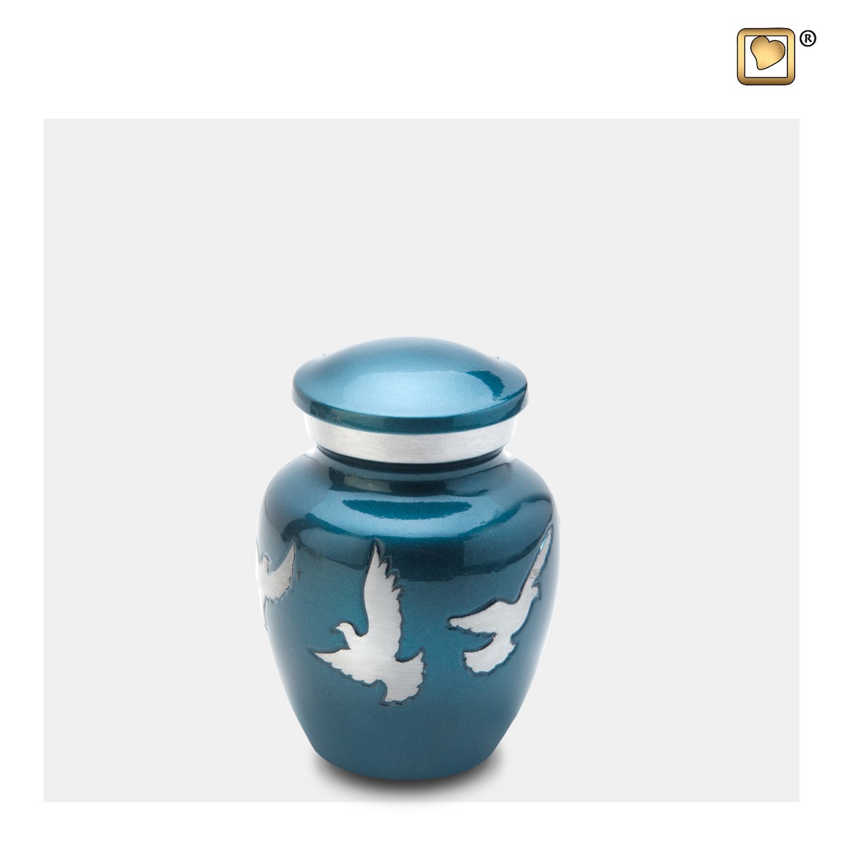 Divine Flying Doves keepsake Blue&Bru Pewter